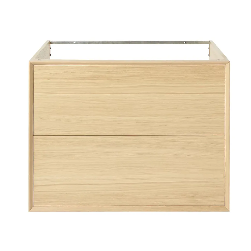 Meuble sous vasque à suspendre GoodHome Avela placage chêne 80 cm