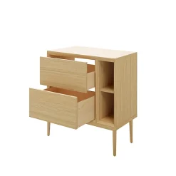Meuble sous vasque à suspendre GoodHome Avela placage chêne 60 cm