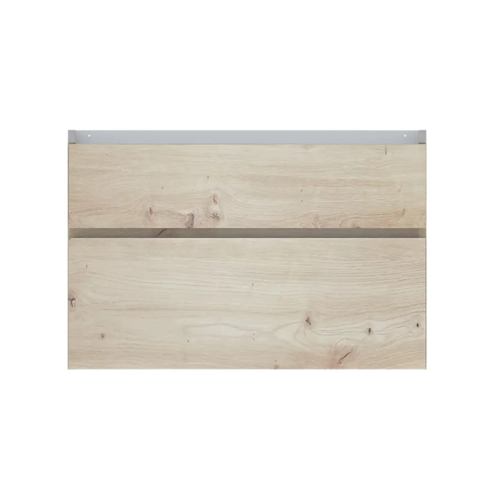 Meuble sous vasque effet chêne artisan l.90 x H.57 x P.50 cm 2 tiroirs, Calao