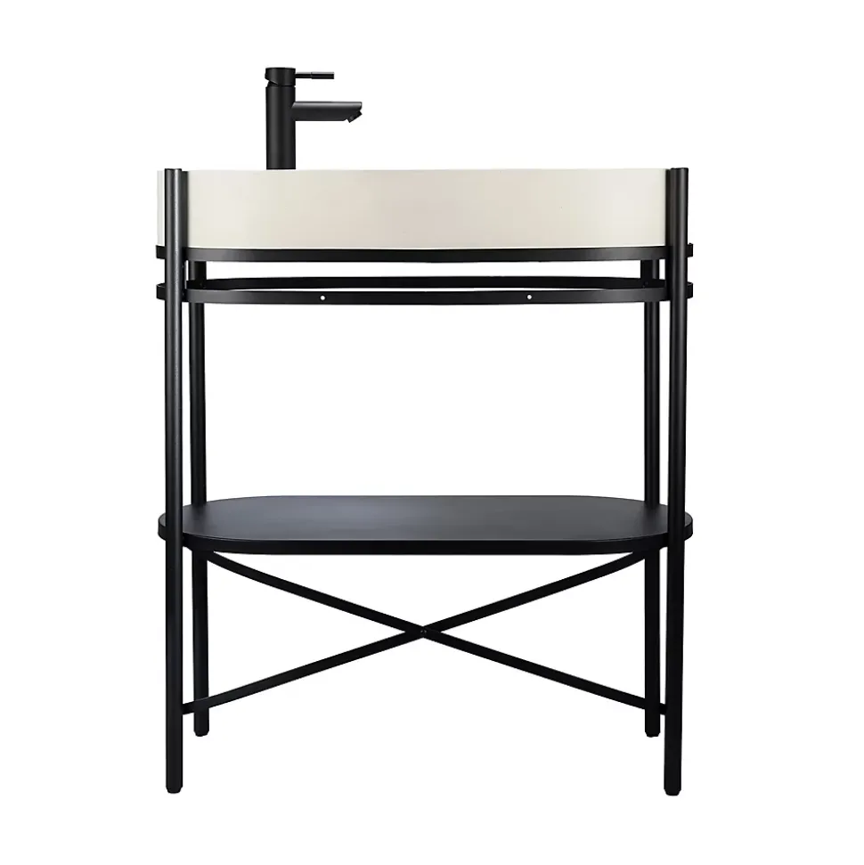 Meuble sous vasque en métal l.81 x H.89,5 x P.37,5 cm, Homesight Pao