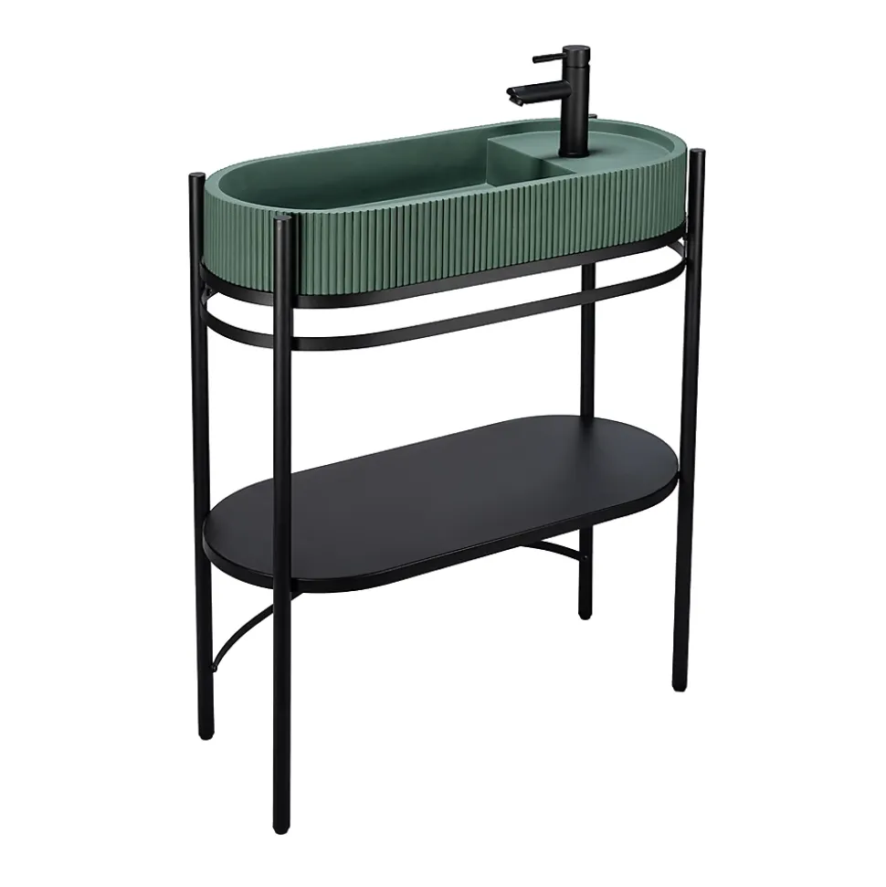 Meuble sous vasque en métal l.81 x H.89,5 x P.37,5 cm, Homesight Pao