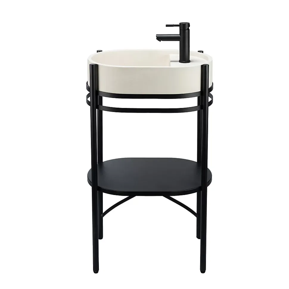 Meuble sous vasque en métal l.55 x H.89,5 x P.37,5 cm, Homesight Pao