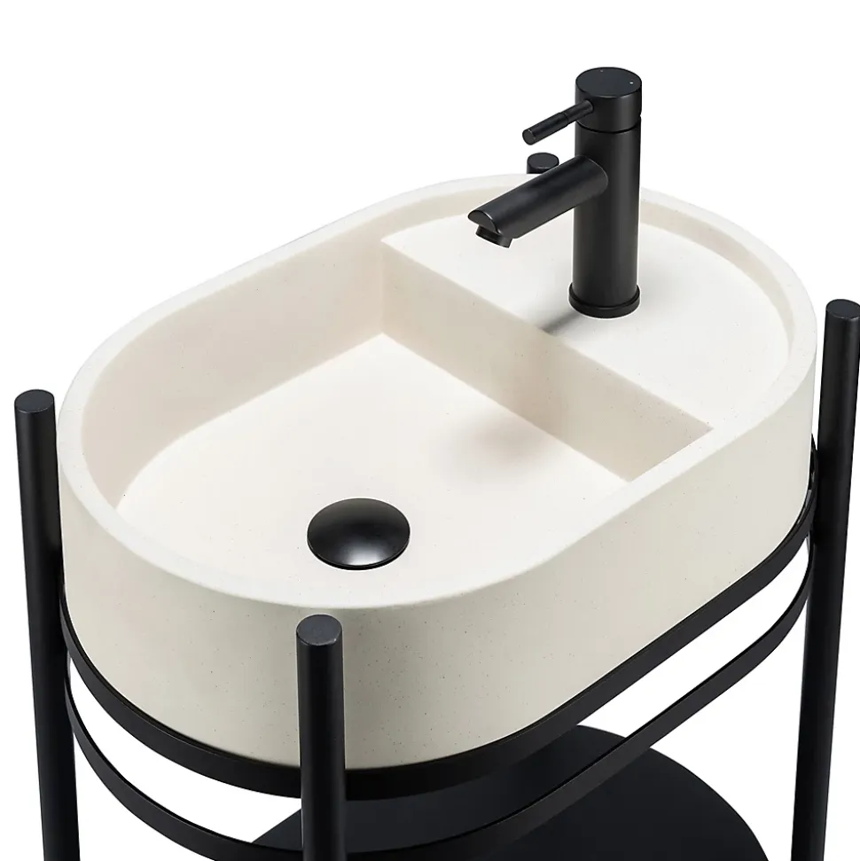 Meuble sous vasque en métal l.55 x H.89,5 x P.37,5 cm, Homesight Pao