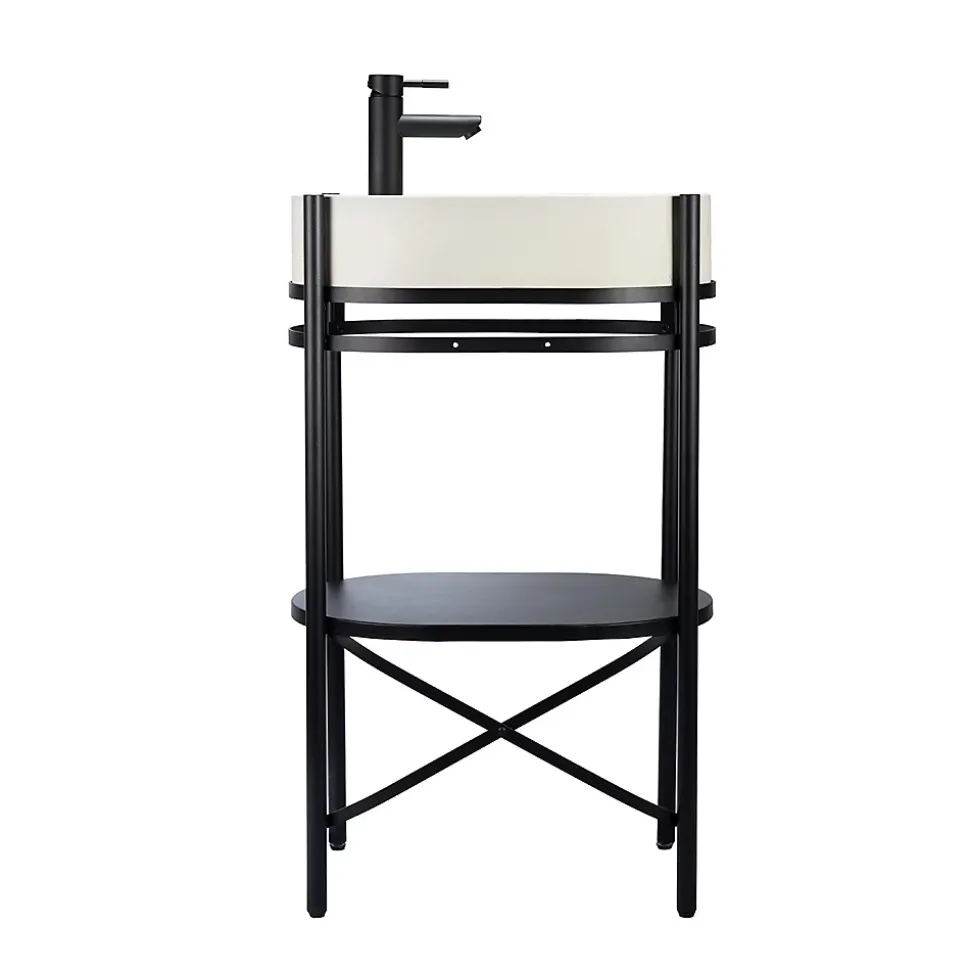 Meuble sous vasque en métal l.55 x H.89,5 x P.37,5 cm, Homesight Pao