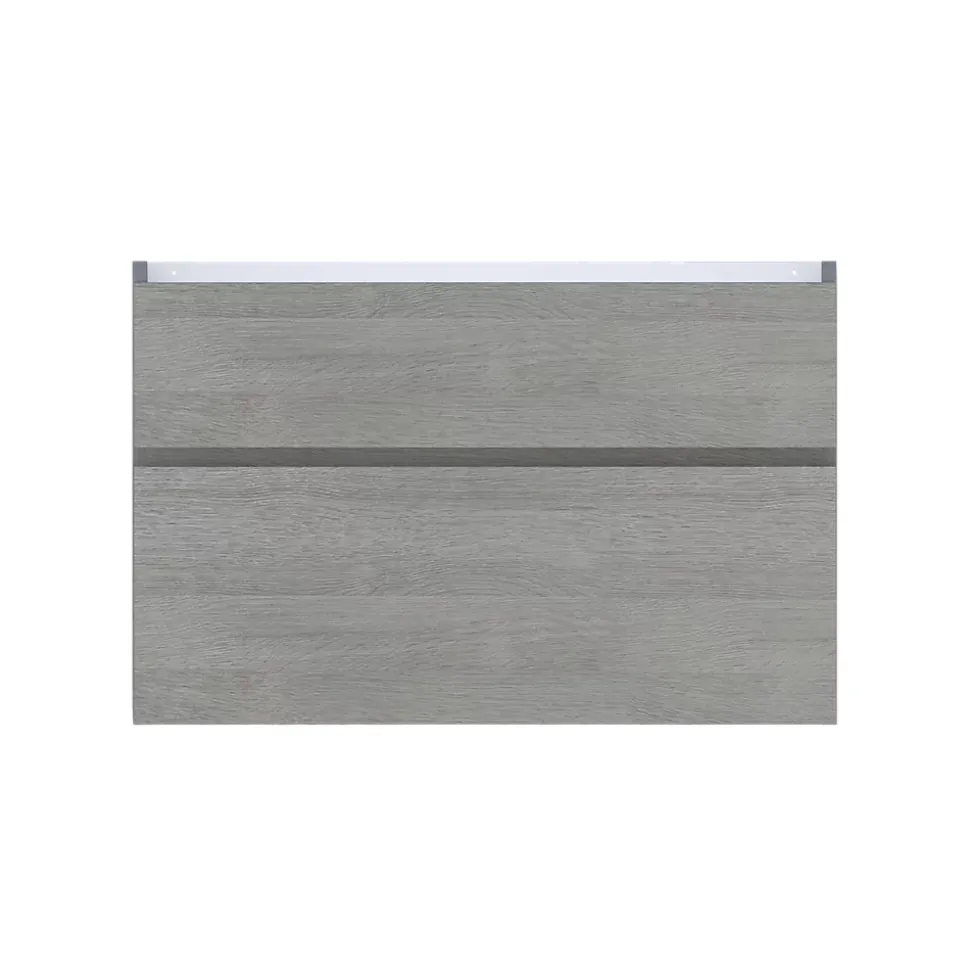 Meuble sous vasque faible profondeur effet chêne clair l.90 cm 2 tiroirs, Calao
