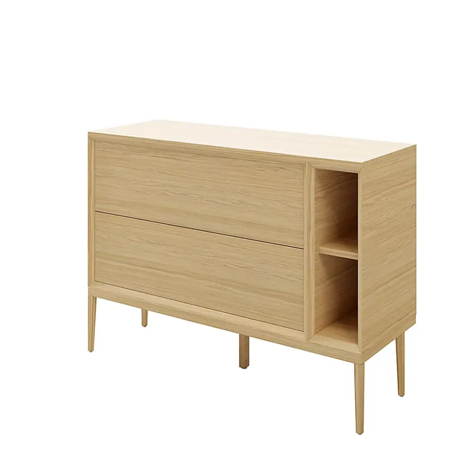 Meuble sous vasque GoodHome Avela placage chêne 100 cm + plan de toilette Avela 120 cm + niche 20 cm + pieds