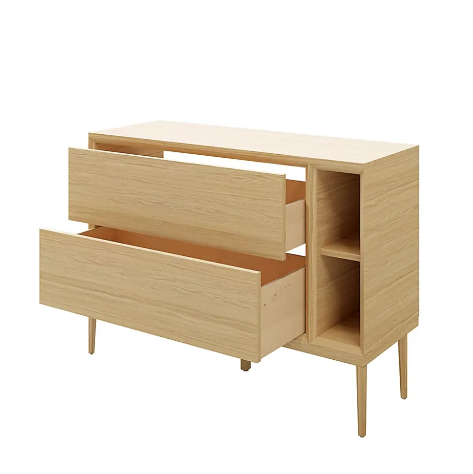Meuble sous vasque GoodHome Avela placage chêne 100 cm + plan de toilette Avela 120 cm + niche 20 cm + pieds