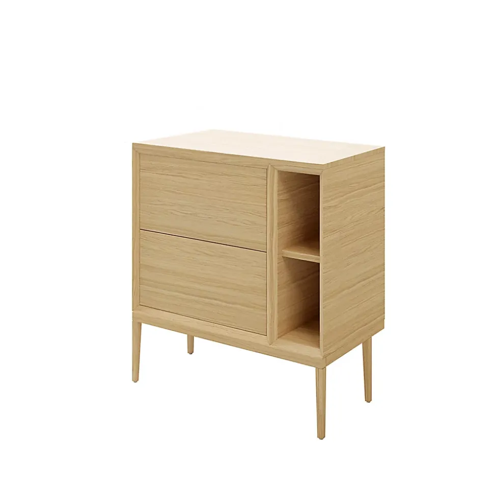 Meuble sous vasque GoodHome Avela placage chêne 60 cm + plan de toilette Avela 80 cm + niche 20 cm + pieds