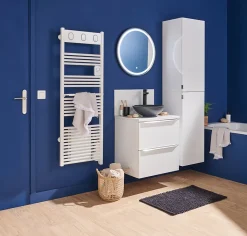Meuble sous vasque suspendu blanc brillant l.60 x H.60 x P.45 cm, GoodHome Imandra