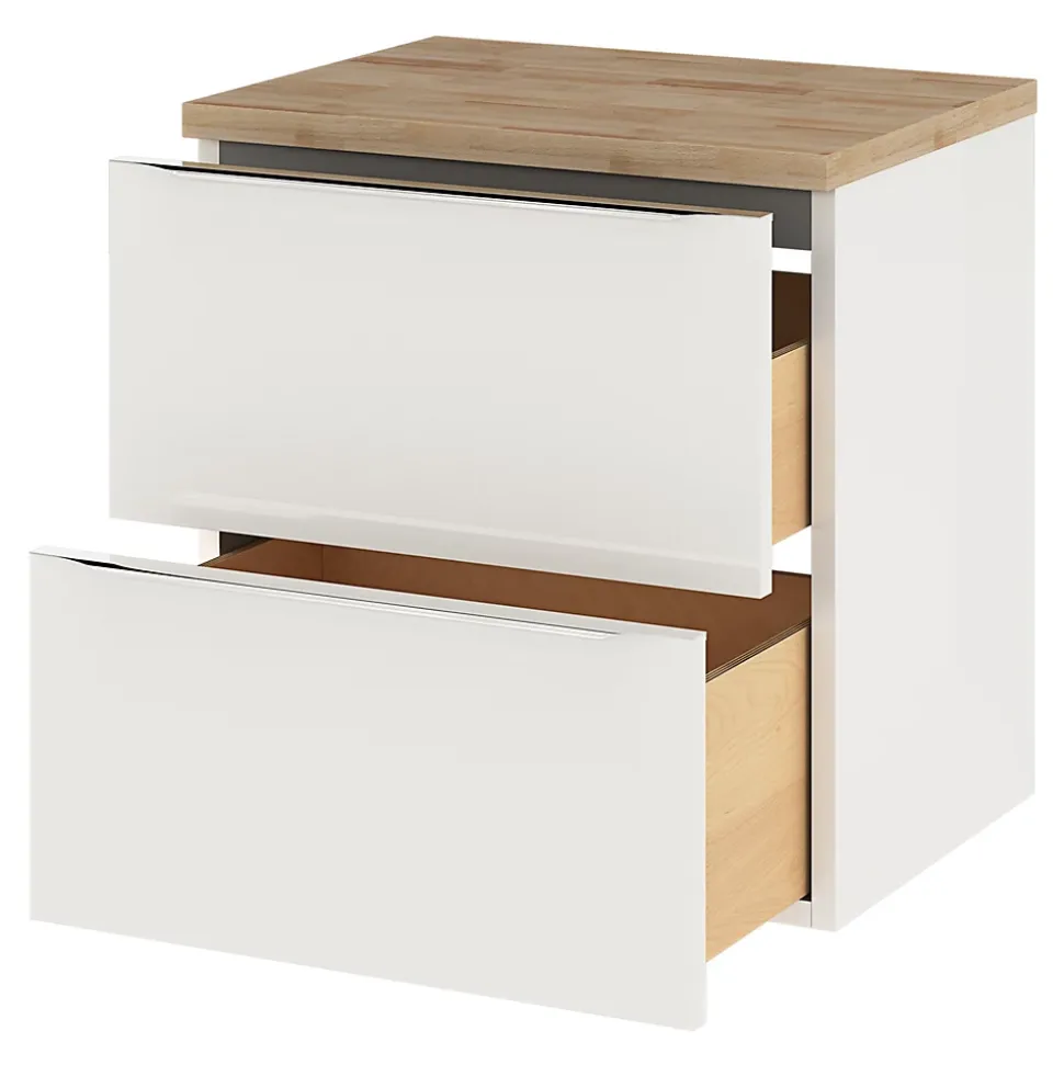 Meuble sous vasque suspendu blanc brillant l.60 x H.60 x P.45 cm, GoodHome Imandra