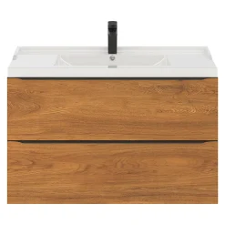 Meuble sous vasque suspendu effet noyer l.100 x H.60 x P.45 cm, GoodHome Imandra