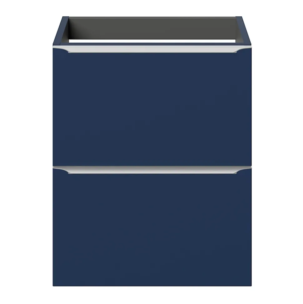 Meuble sous vasque suspendu faible profondeur bleu nuit mat l.50 x H.60 x P.36 cm, GoodHome Imandra