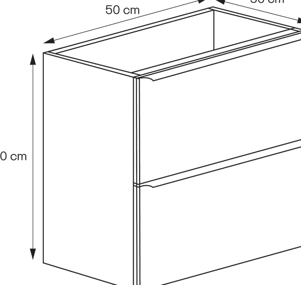 Meuble sous vasque suspendu faible profondeur bleu nuit mat l.50 x H.60 x P.36 cm, GoodHome Imandra