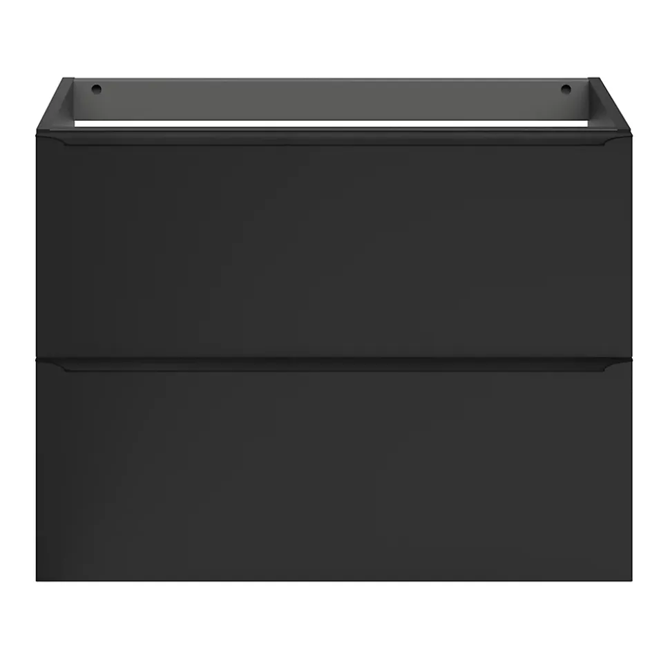 Meuble sous vasque suspendu faible profondeur noir mat l.80 x H.60 x P.36 cm, GoodHome Imandra