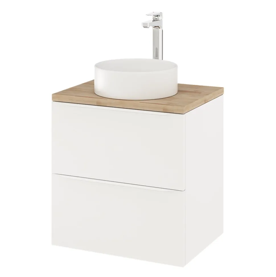 Meuble sous vasque suspendu blanc mat l.60 x H.60 x P.45 cm, GoodHome Imandra