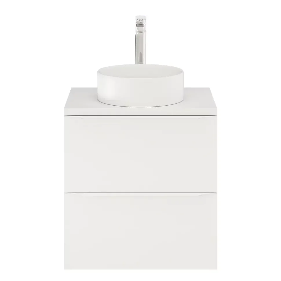 Meuble sous vasque suspendu blanc mat l.60 x H.60 x P.45 cm, GoodHome Imandra