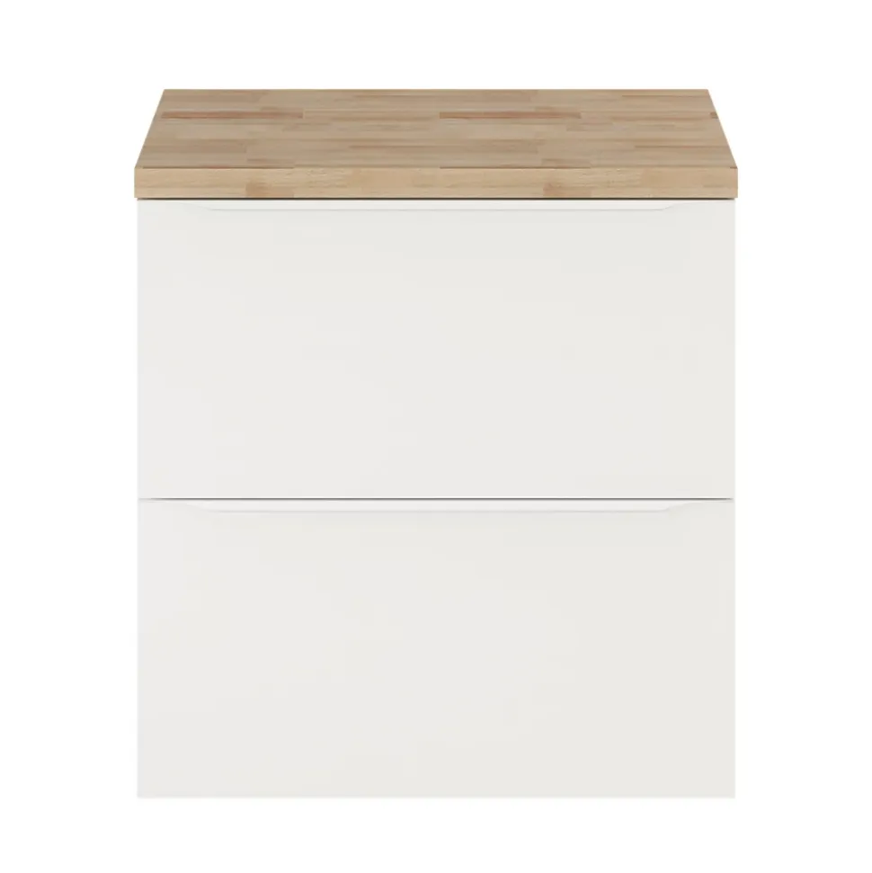 Meuble sous vasque suspendu blanc mat l.60 x H.60 x P.45 cm, GoodHome Imandra