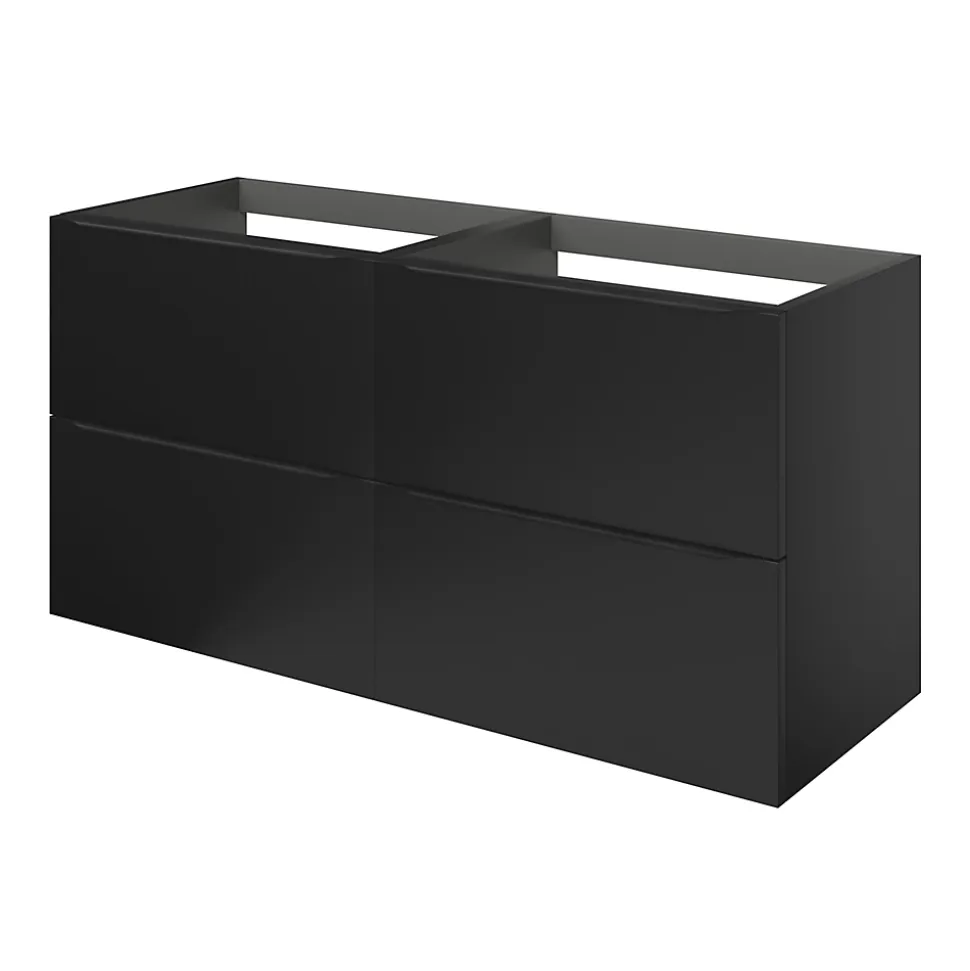 Meuble sous vasque suspendu noir mat l.120 x H.60 x P.45 cm, GoodHome Imandra