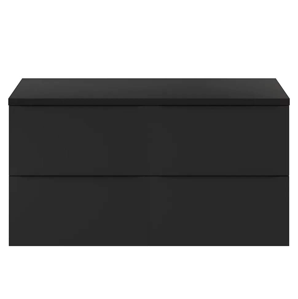 Meuble sous vasque suspendu noir mat l.120 x H.60 x P.45 cm, GoodHome Imandra