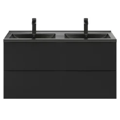 Meuble sous vasque suspendu noir mat l.120 x H.60 x P.45 cm, GoodHome Imandra