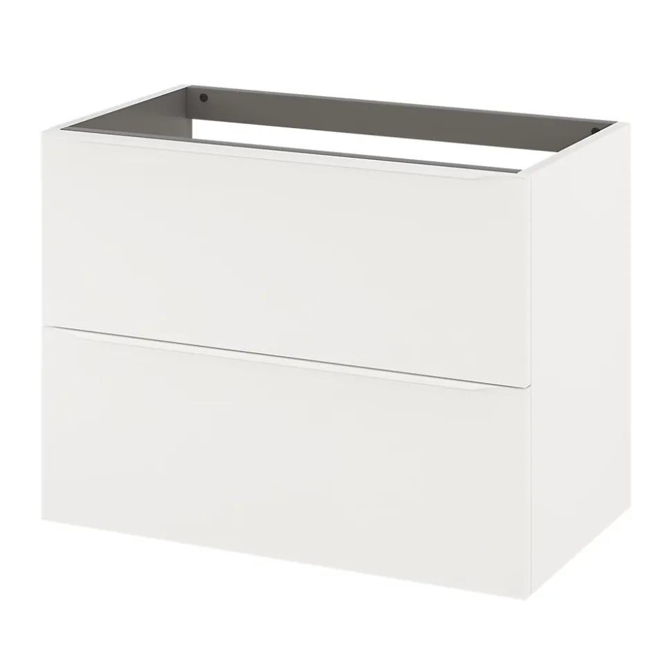 Meuble sous vasque suspendu blanc mat l.80 x H.60 x P.45 cm, GoodHome Imandra