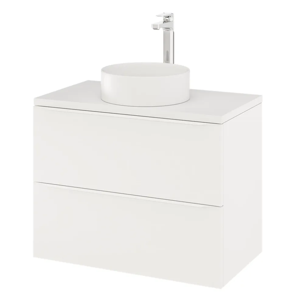 Meuble sous vasque suspendu blanc mat l.80 x H.60 x P.45 cm, GoodHome Imandra