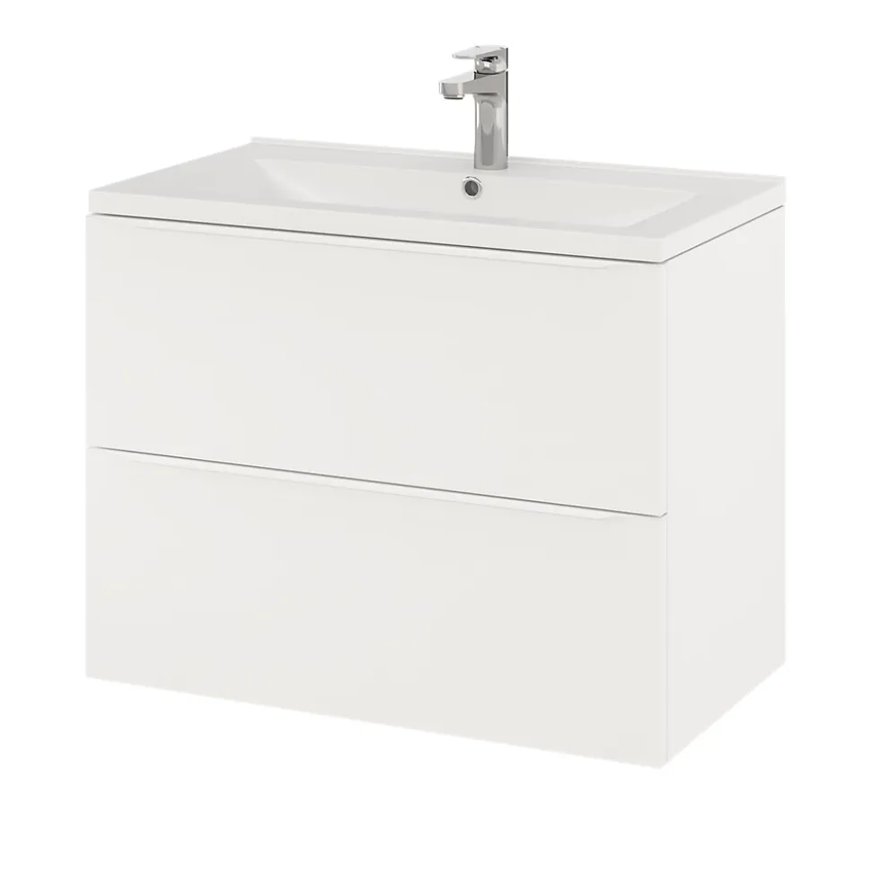 Meuble sous vasque suspendu blanc mat l.80 x H.60 x P.45 cm, GoodHome Imandra