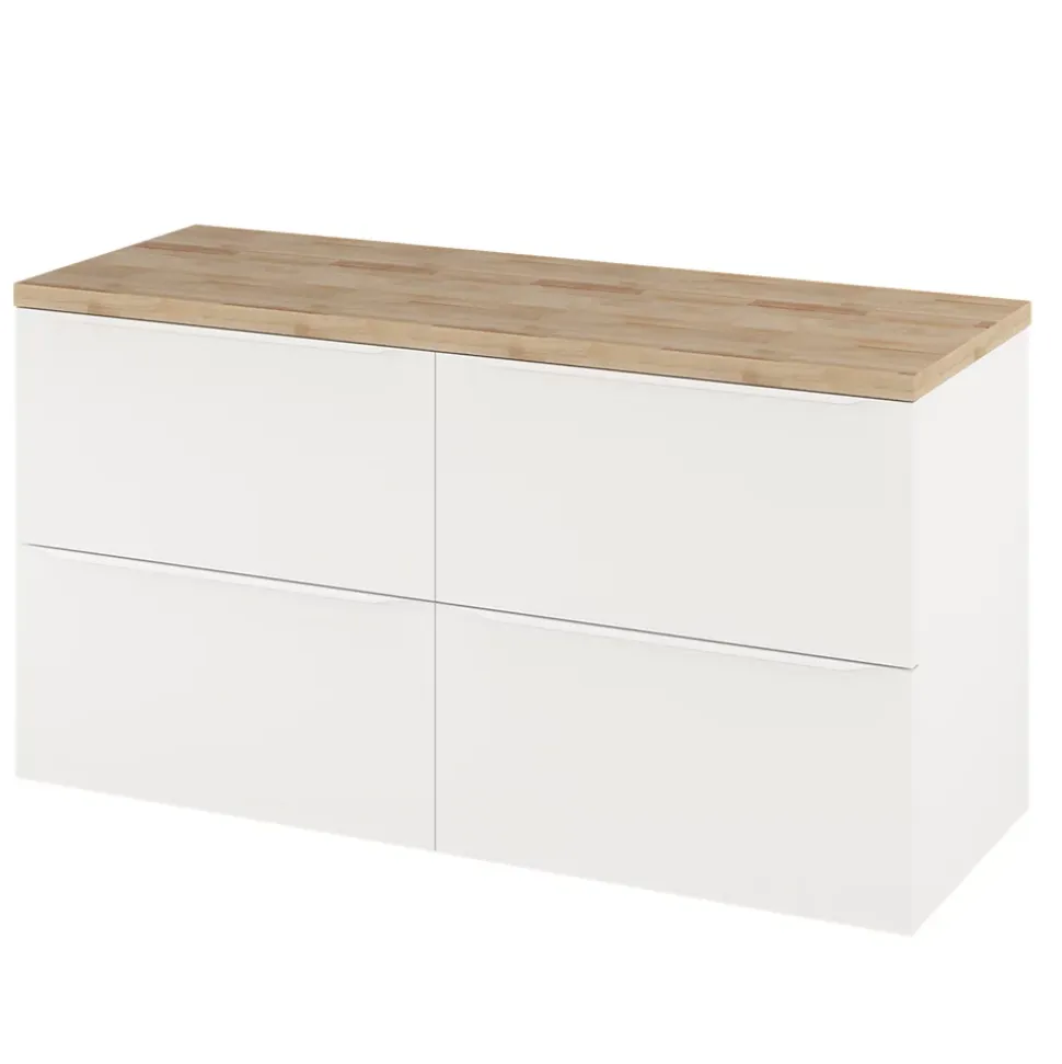 Meuble sous vasque suspendu blanc mat l.120 x H.60 x P.45 cm, GoodHome Imandra