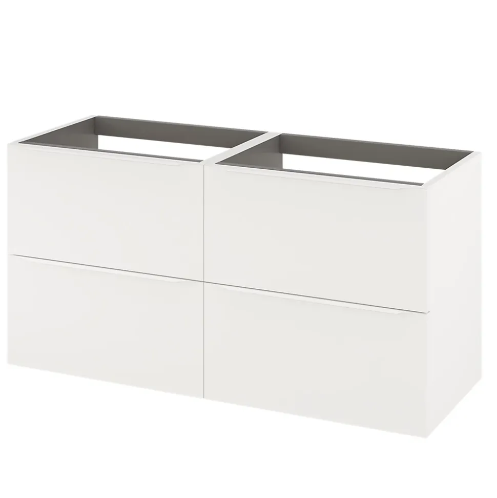 Meuble sous vasque suspendu blanc mat l.120 x H.60 x P.45 cm, GoodHome Imandra