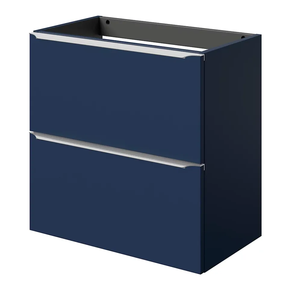 Meuble sous vasque suspendu faible profondeur bleu nuit mat l.60 x H.60 x P.36 cm, GoodHome Imandra