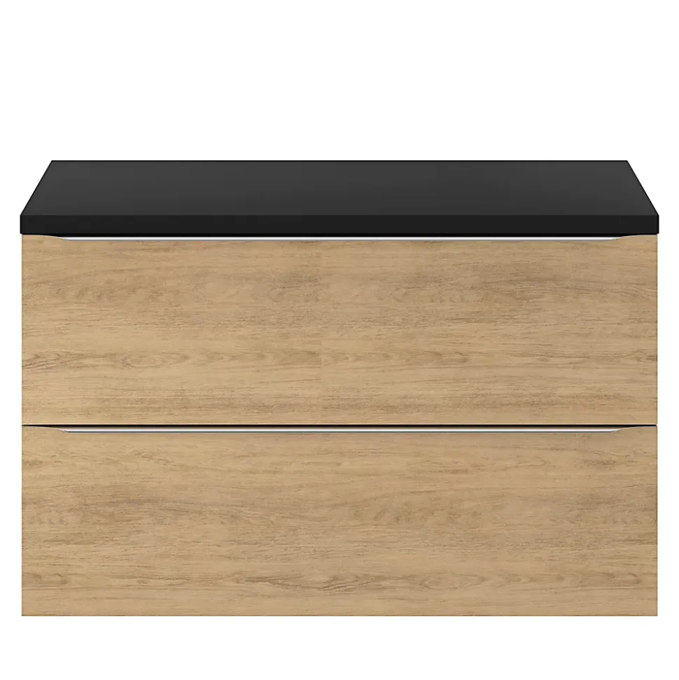 Meuble sous vasque suspendu effet chêne l.100 x H.60 x P.45 cm, GoodHome Imandra