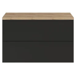 Meuble sous vasque suspendu noir mat l.100 x H.60 x P.45 cm, GoodHome Imandra