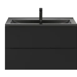 Meuble sous vasque suspendu noir mat l.100 x H.60 x P.45 cm, GoodHome Imandra