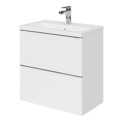 Meuble sous vasque suspendu faible profondeur blanc brillant l.60 x H.60 x P.36 cm, GoodHome Imandra