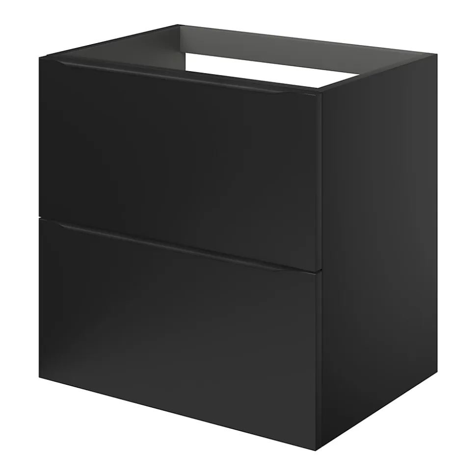 Meuble sous vasque suspendu noir mat l.60 x H.60 x P.45 cm, GoodHome Imandra