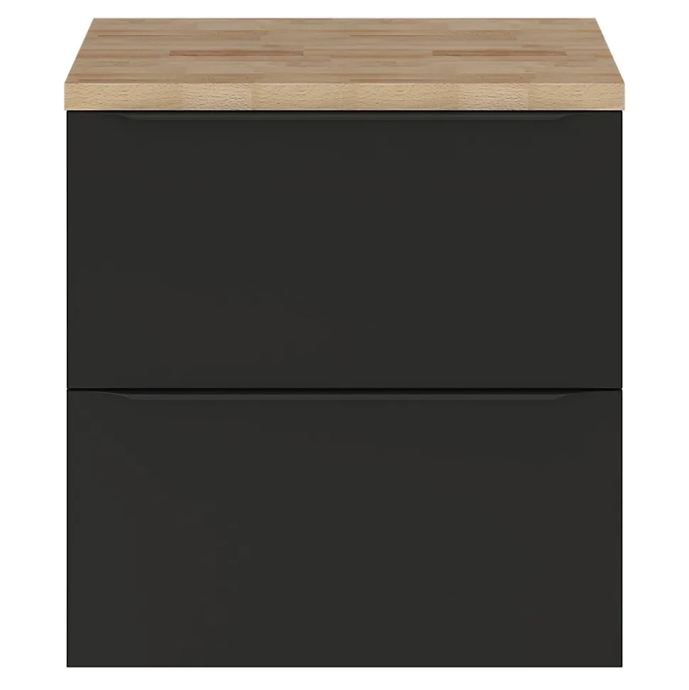 Meuble sous vasque suspendu noir mat l.60 x H.60 x P.45 cm, GoodHome Imandra