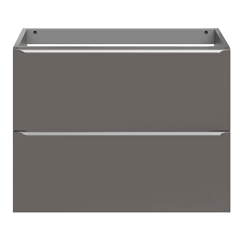 Meuble sous vasque suspendu faible profondeur gris taupe brillant l.80 x H.60 x P.36 cm, GoodHome Imandra