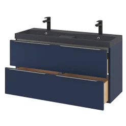 Meuble sous vasque suspendu bleu nuit mat l.120 x H.60 x P.45 cm, GoodHome Imandra