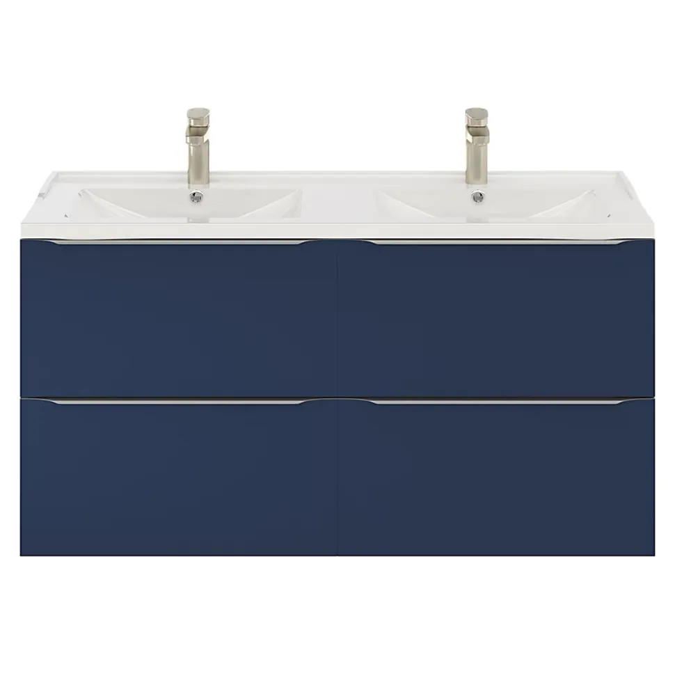 Meuble sous vasque suspendu bleu nuit mat l.120 x H.60 x P.45 cm, GoodHome Imandra