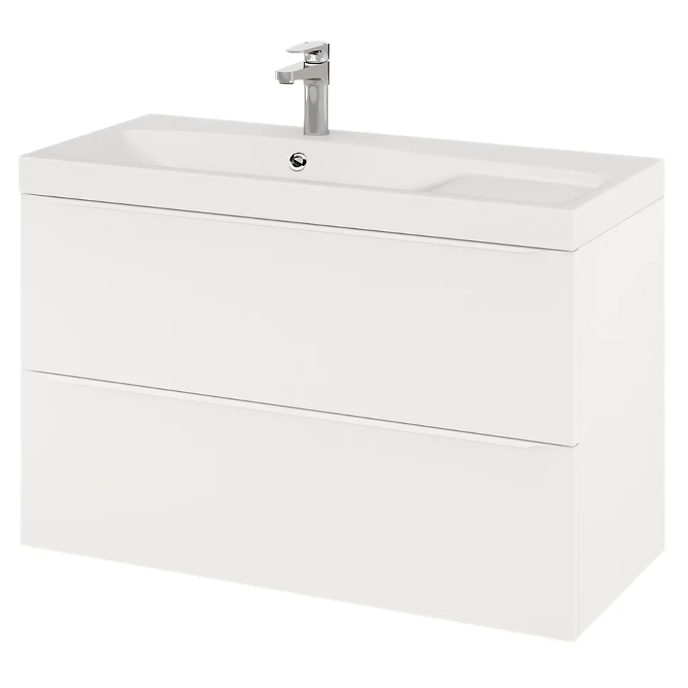 Meuble sous vasque suspendu blanc mat l.100 x H.60 x P.45 cm, GoodHome Imandra