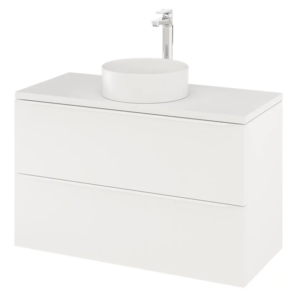 Meuble sous vasque suspendu blanc mat l.100 x H.60 x P.45 cm, GoodHome Imandra