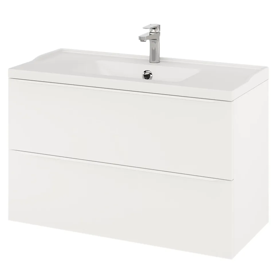 Meuble sous vasque suspendu blanc mat l.100 x H.60 x P.45 cm, GoodHome Imandra