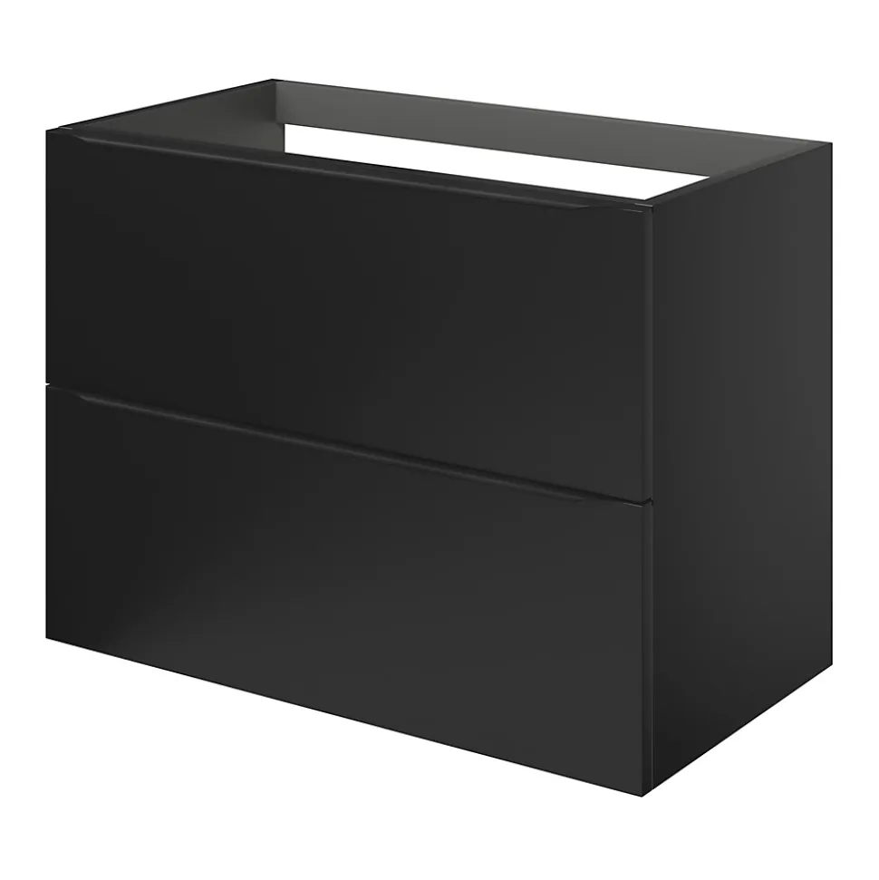 Meuble sous vasque suspendu noir mat l.80 x H.60 x P.45 cm, GoodHome Imandra