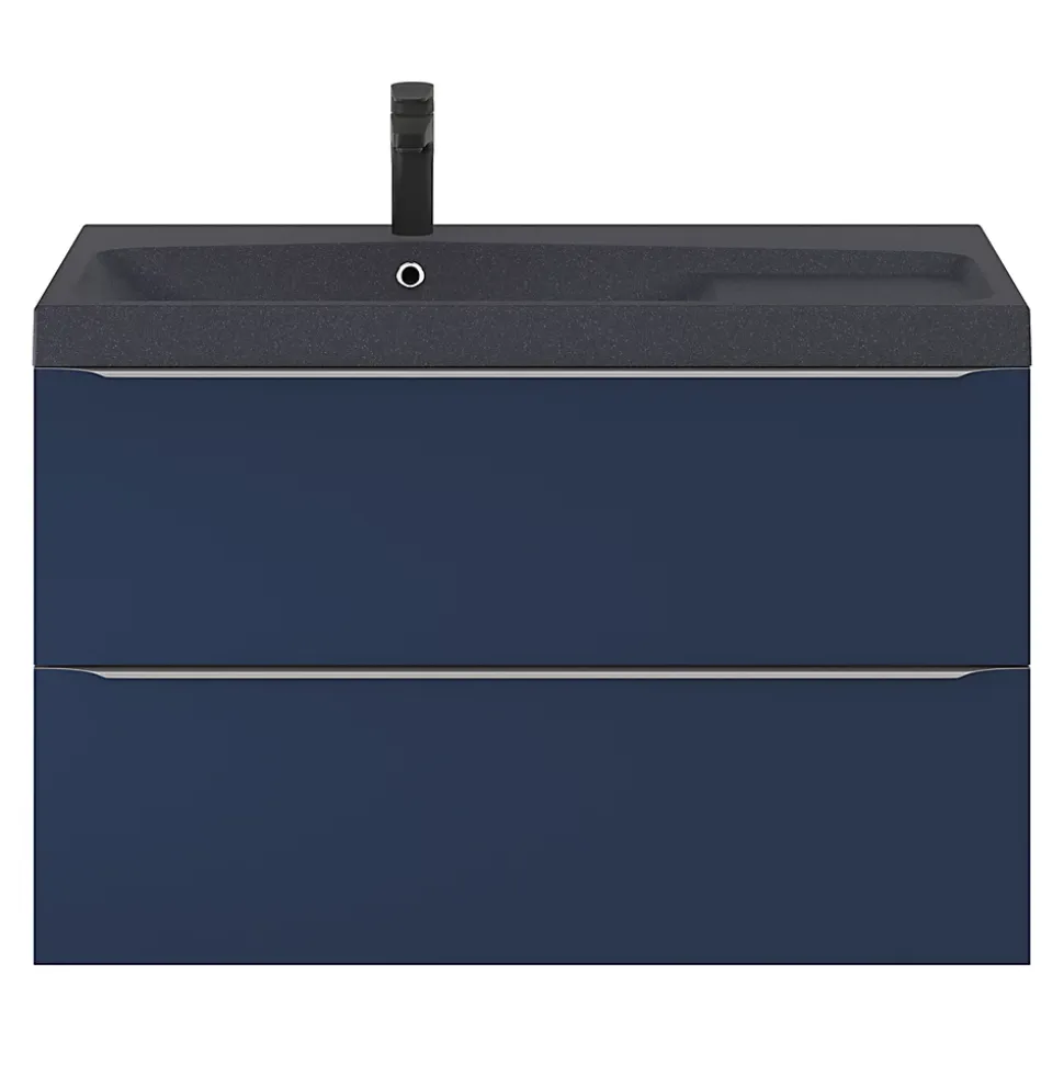 Meuble sous vasque suspendu bleu nuit mat l.100 x H.60 x P.45 cm, GoodHome Imandra