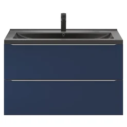 Meuble sous vasque suspendu bleu nuit mat l.100 x H.60 x P.45 cm, GoodHome Imandra