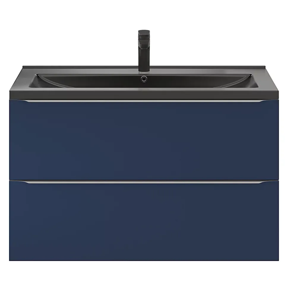 Meuble sous vasque suspendu bleu nuit mat l.100 x H.60 x P.45 cm, GoodHome Imandra