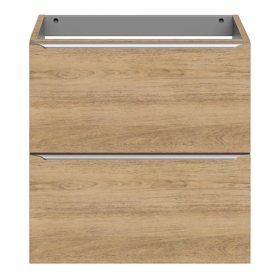 Meuble sous vasque suspendu faible profondeur effet chêne l.60 x H.60 x P.36 cm, GoodHome Imandra