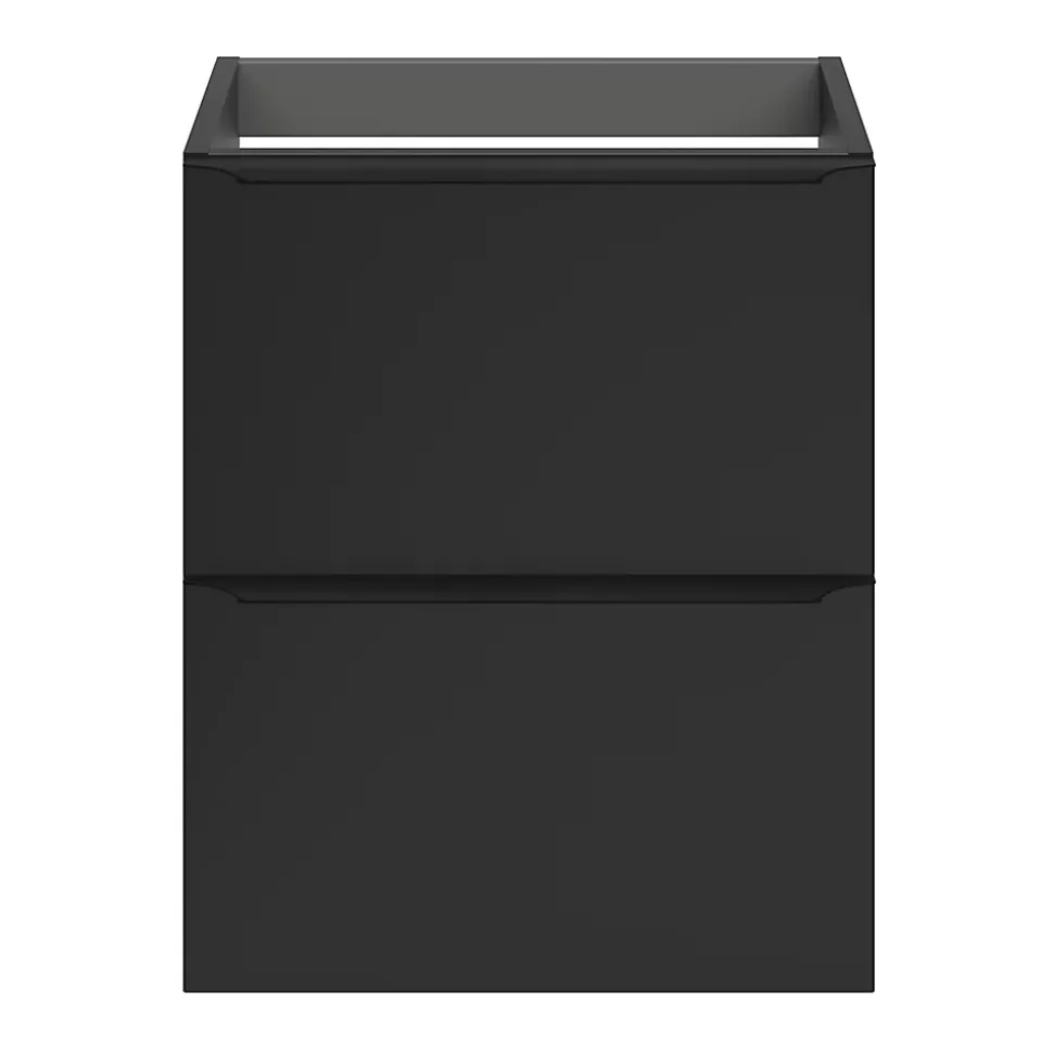 Meuble sous vasque suspendu faible profondeur noir mat l.50 x H.60 x P.36 cm, GoodHome Imandra