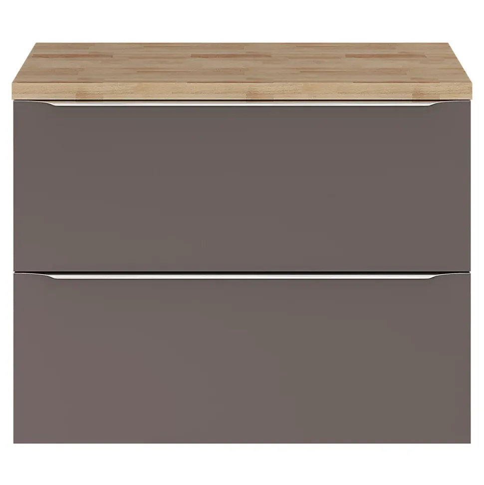 Meuble sous vasque suspendu gris taupe brillant l.80 x H.60 x P.45 cm, GoodHome Imandra