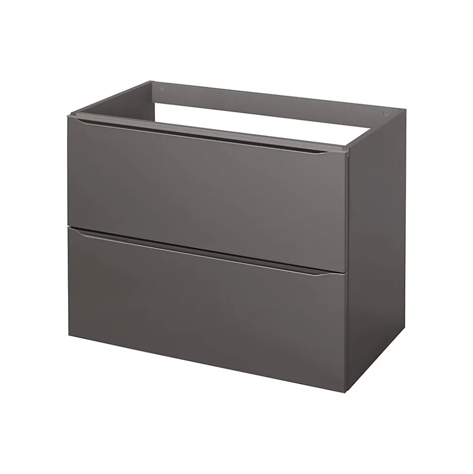 Meuble sous vasque suspendu gris taupe brillant l.80 x H.60 x P.45 cm, GoodHome Imandra